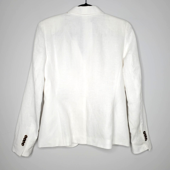 BROOKS BROTHERS Milano Fit White 100% Linen Blazer Jacket Sz 4 - Picture 7 of 8